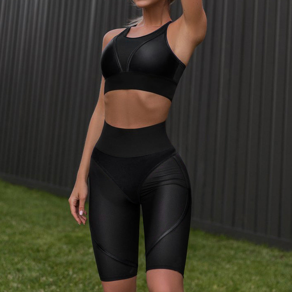 High Waist Short Bra Workout Suit