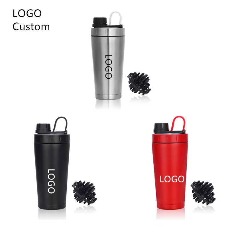 Customized Stainless Steel Protein Shaker Bottle - 20oz Double Wall Vacuum Insulated, Leak-Proof Sport Drinkware