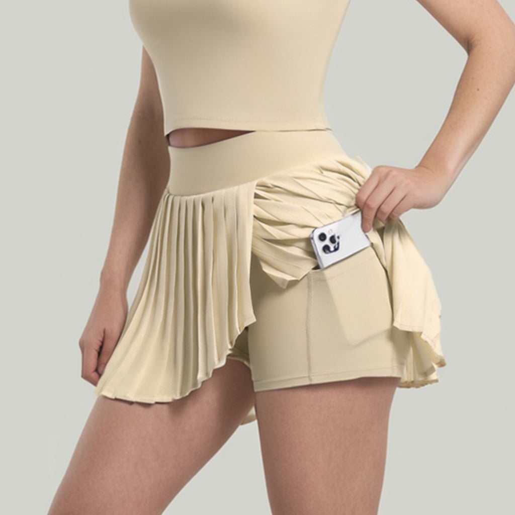 Pleated  Leisure Running Fitness Skirt