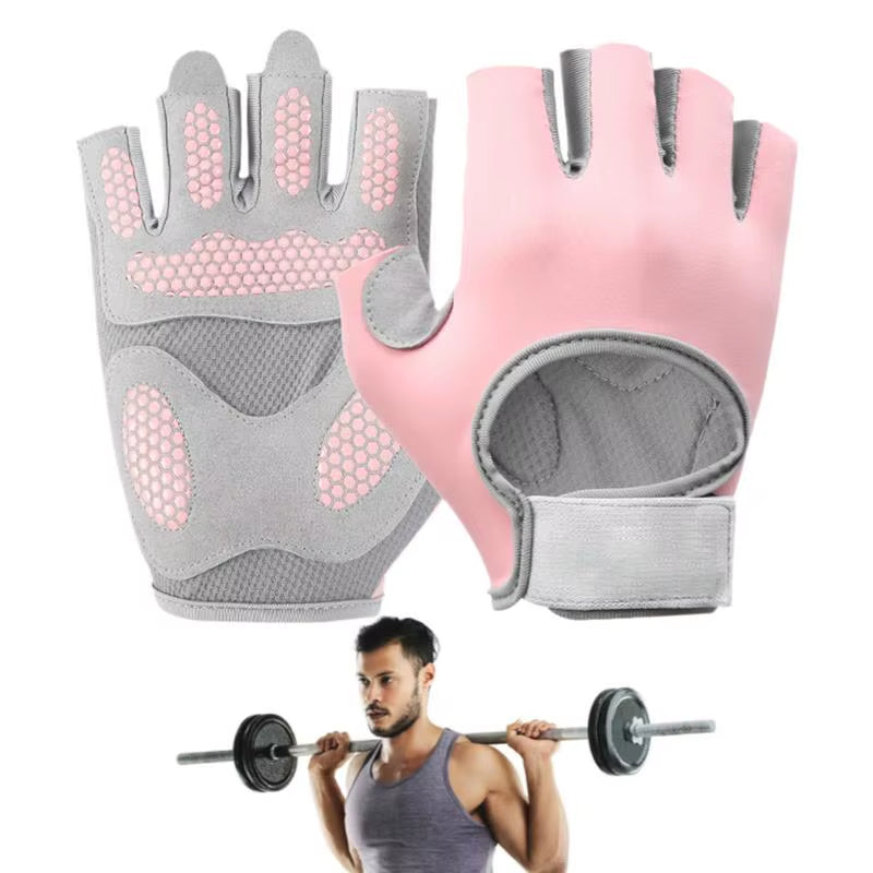 Womens Weight Lifting Gloves Breathable Half Finger Workout Gloves Non-Slip Exercise Gloves for Training Gym Weight Lifting