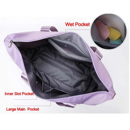 Foldable Storage Travel Bag Waterproof Large Capacity Gym Fitness Bag Weekender Overnight for Women