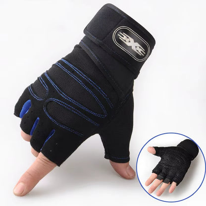 Mens Half Finger Gym Weight Lifting Gloves Fitness Sport Training Heavyweight Workout Wrist Wrap Weight Lifting Exercise Gloves