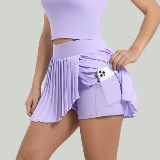 Pleated  Leisure Running Fitness Skirt