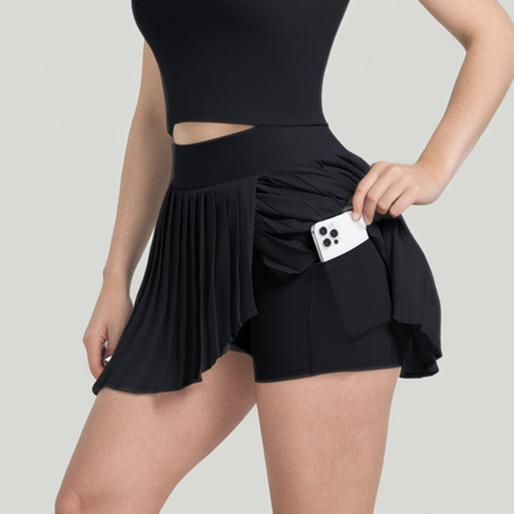 Pleated  Leisure Running Fitness Skirt